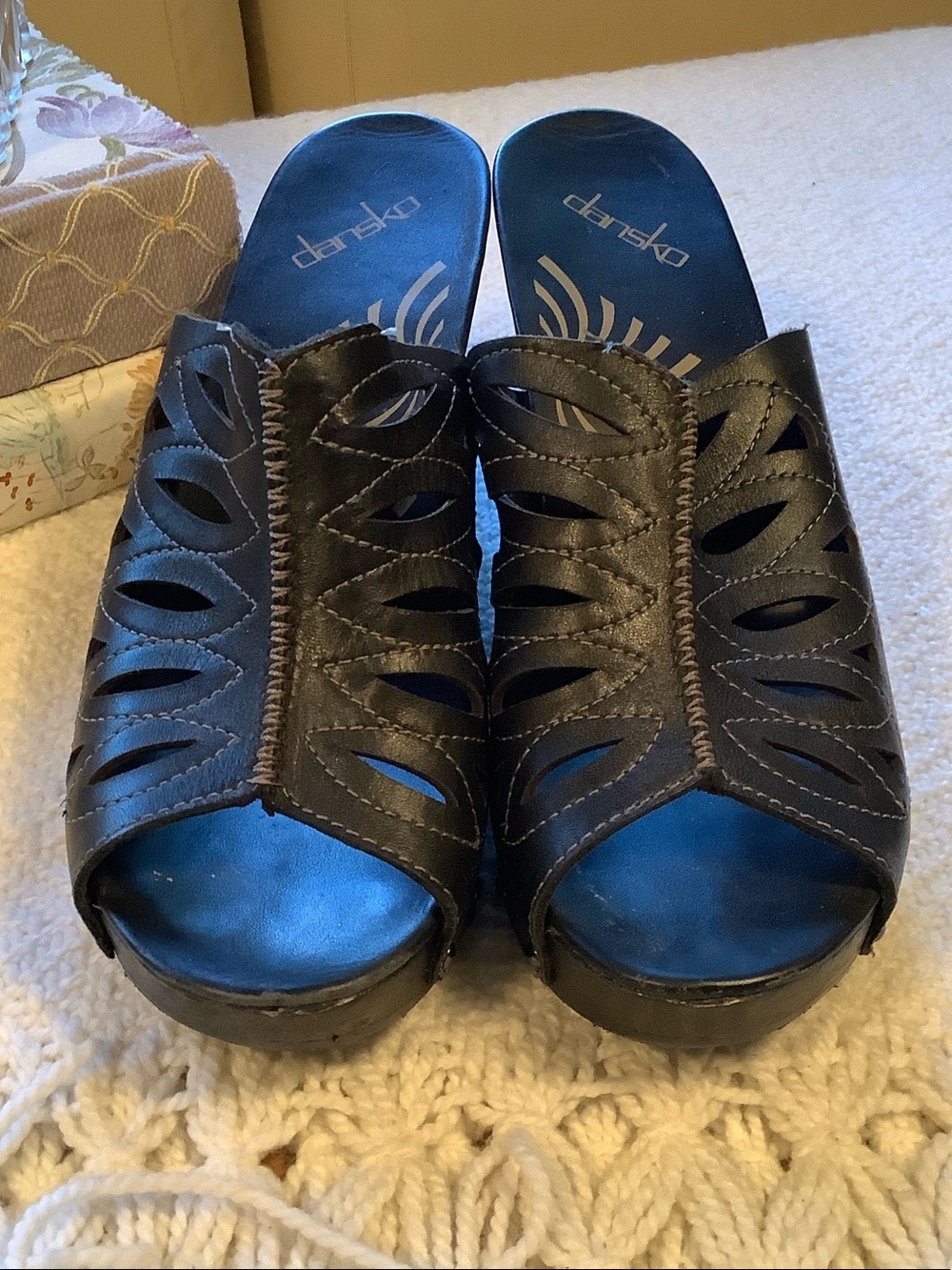 Dansko Black Heel Mule Clog
